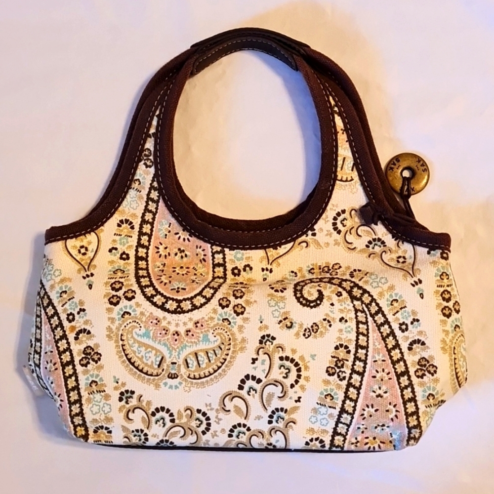 SAX Paisley handbag, gently Used, brown and cream colors.
